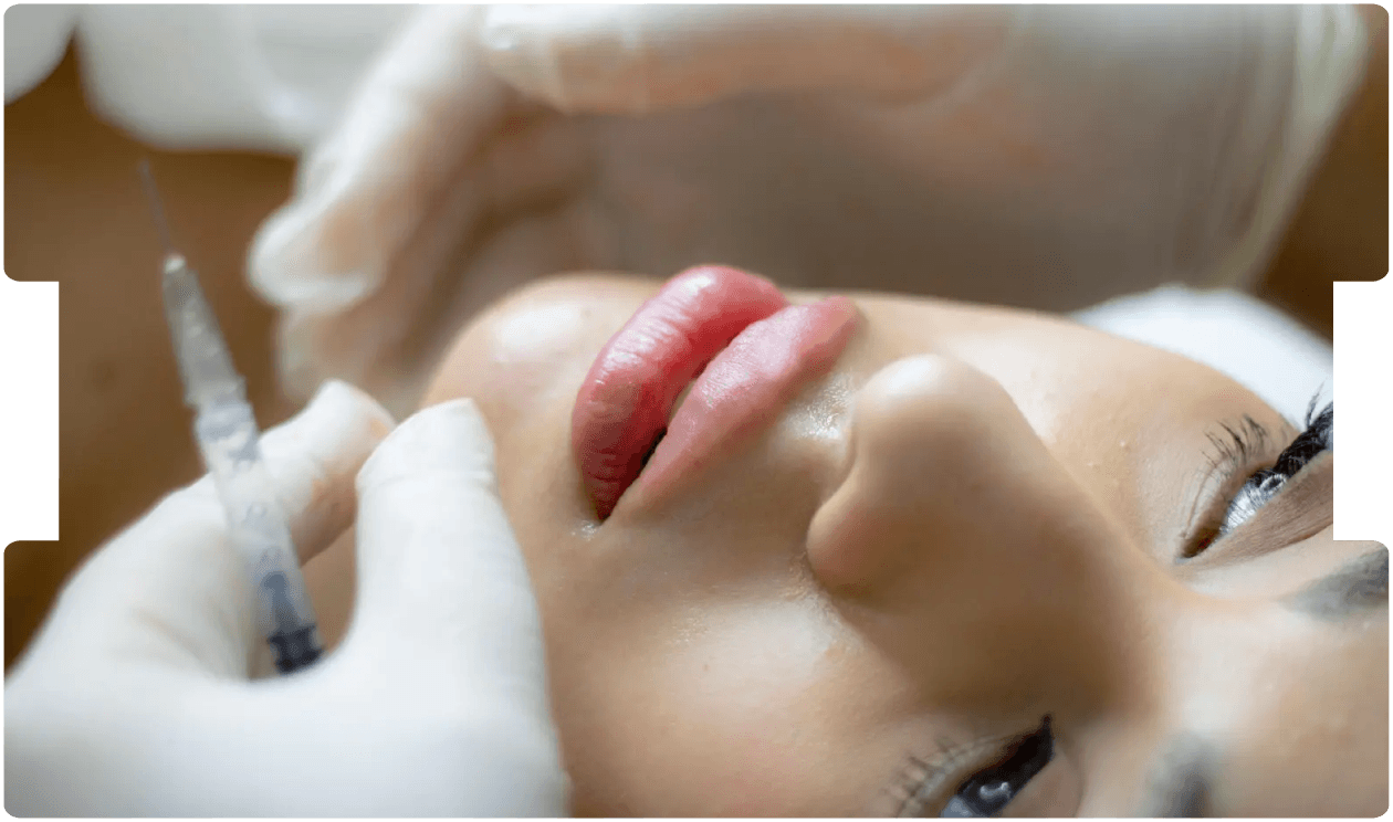 Close-up of a patient receiving a cosmetic injection, highlighting the importance of informed consent and ethics in aesthetic medicine.